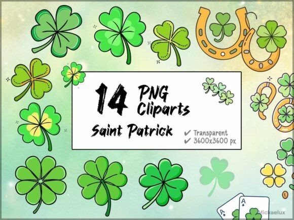 Download Lucky Clovers and Shamrocks, St Patrick - Premium Bundle